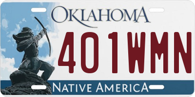 OK license plate 401WMN