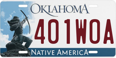 OK license plate 401WOA