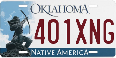 OK license plate 401XNG