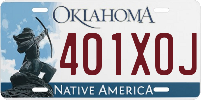 OK license plate 401XOJ