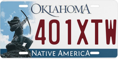 OK license plate 401XTW