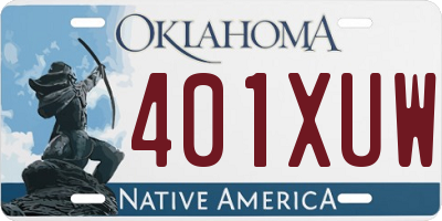 OK license plate 401XUW