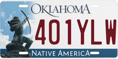 OK license plate 401YLW