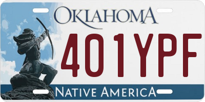 OK license plate 401YPF