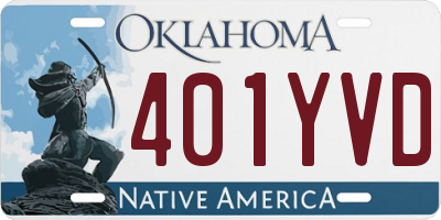 OK license plate 401YVD