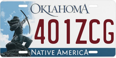 OK license plate 401ZCG