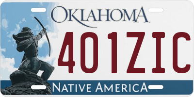 OK license plate 401ZIC