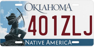 OK license plate 401ZLJ