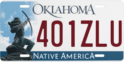 OK license plate 401ZLU