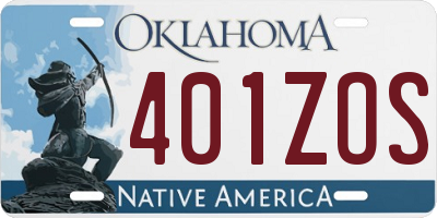 OK license plate 401ZOS