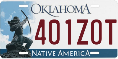 OK license plate 401ZOT