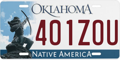 OK license plate 401ZOU