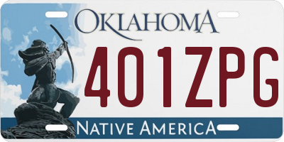 OK license plate 401ZPG