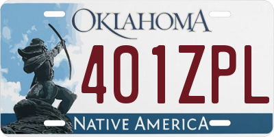 OK license plate 401ZPL