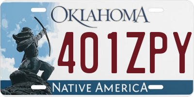 OK license plate 401ZPY