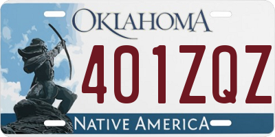 OK license plate 401ZQZ