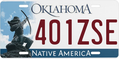 OK license plate 401ZSE