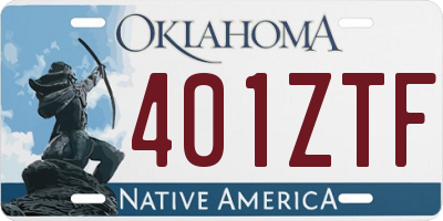 OK license plate 401ZTF