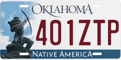 OK license plate 401ZTP