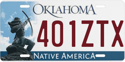 OK license plate 401ZTX