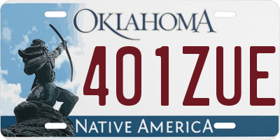 OK license plate 401ZUE