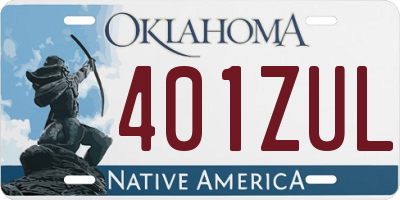 OK license plate 401ZUL