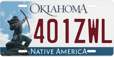 OK license plate 401ZWL