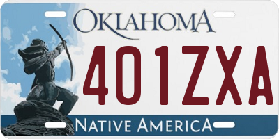 OK license plate 401ZXA