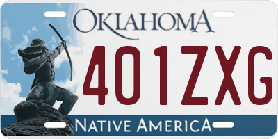 OK license plate 401ZXG
