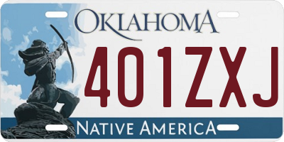 OK license plate 401ZXJ