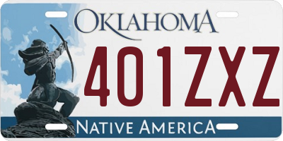 OK license plate 401ZXZ
