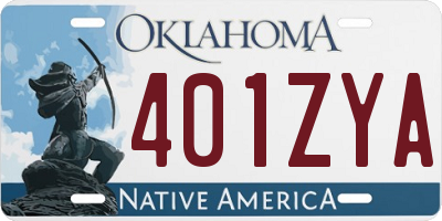 OK license plate 401ZYA