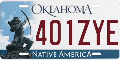 OK license plate 401ZYE