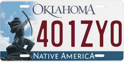 OK license plate 401ZYO