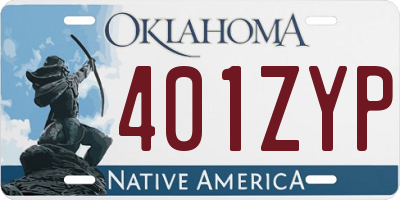 OK license plate 401ZYP