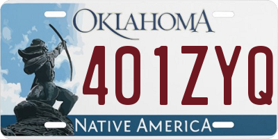 OK license plate 401ZYQ