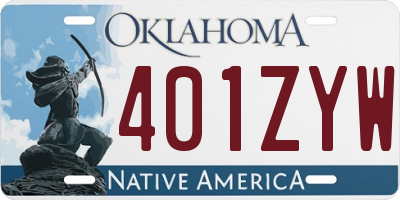 OK license plate 401ZYW