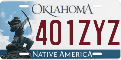 OK license plate 401ZYZ