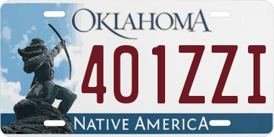 OK license plate 401ZZI