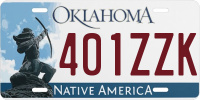 OK license plate 401ZZK