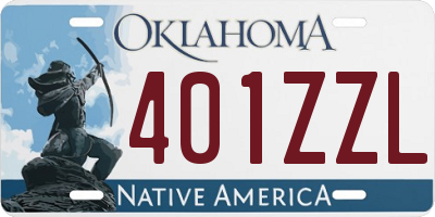 OK license plate 401ZZL