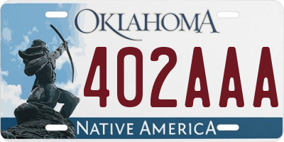OK license plate 402AAA