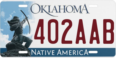 OK license plate 402AAB