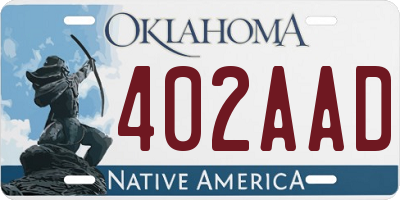 OK license plate 402AAD