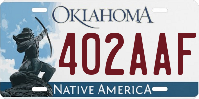 OK license plate 402AAF