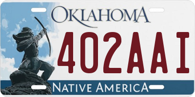 OK license plate 402AAI