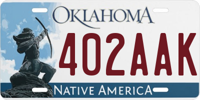 OK license plate 402AAK