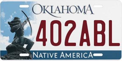 OK license plate 402ABL