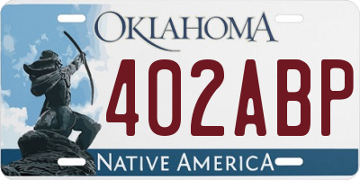 OK license plate 402ABP