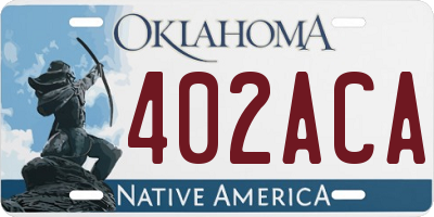 OK license plate 402ACA